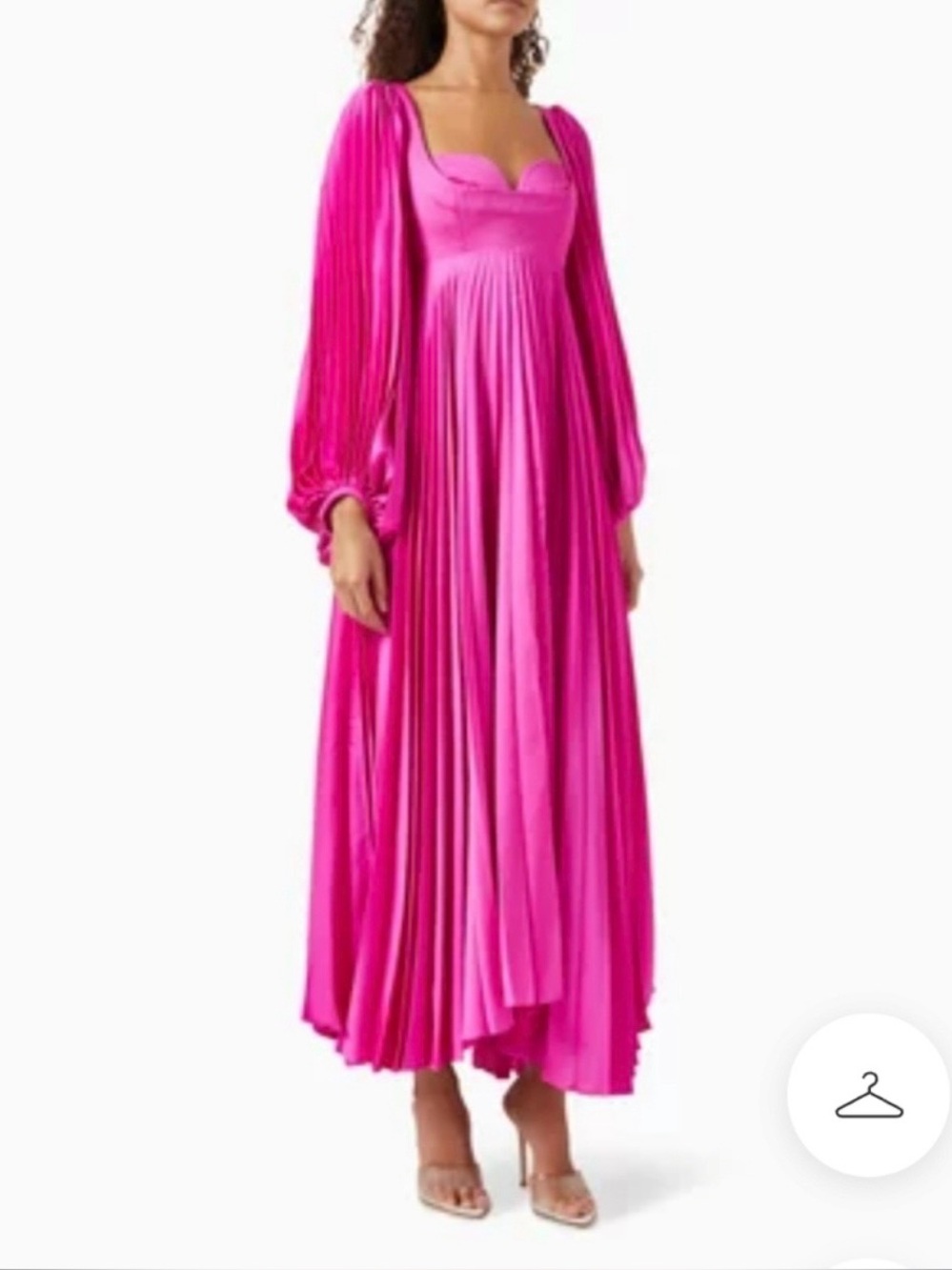 Acler Elkington Pink Pleated Sweetheart Maxi Dress